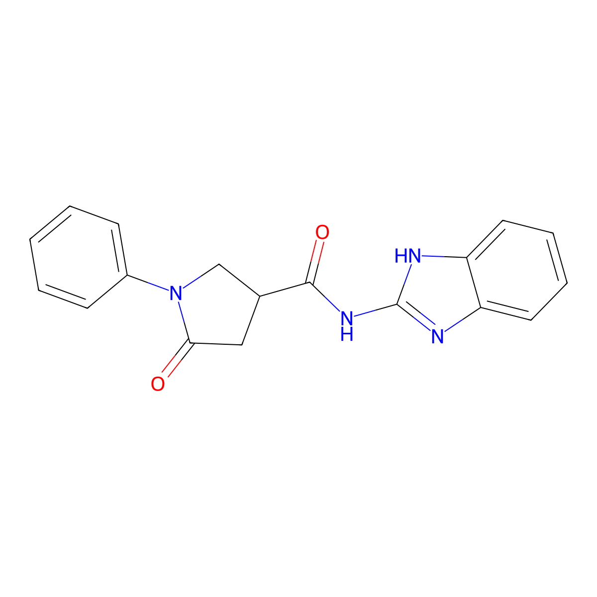 N-(1,3-dihydro-2H-benzimidazol-2-ylidene)-5-oxo-1-phenylpyrrolidine-3-carboxamide molecular structure, CAS 1010902-38-1