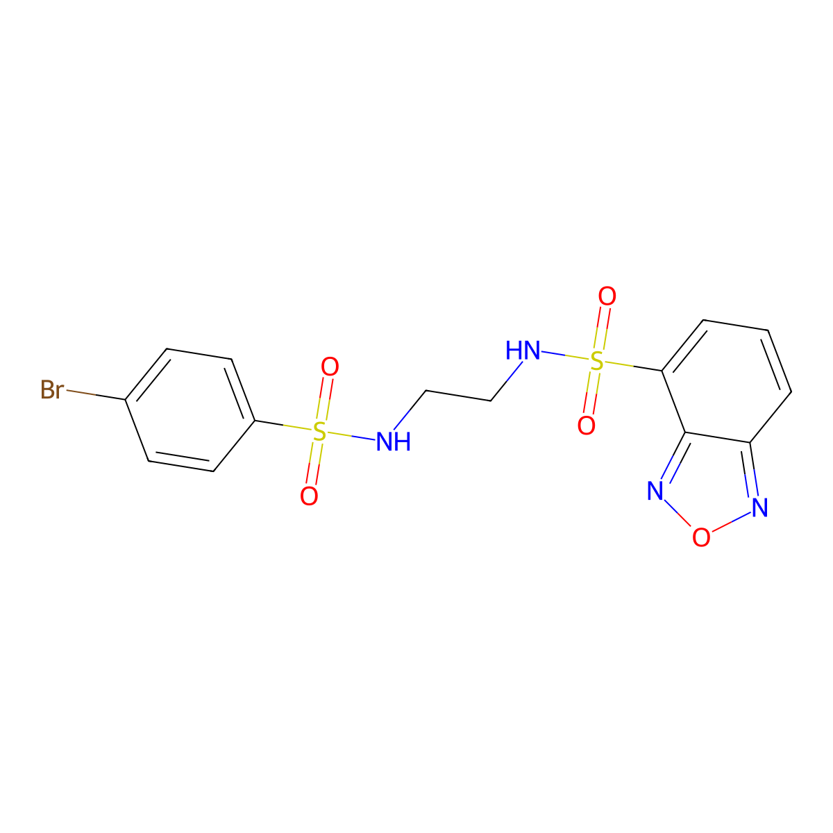 N-(2-{[(4-bromophenyl)sulfonyl]amino}ethyl)-2,1,3-benzoxadiazole-4-sulfonamide molecular structure, CAS 1010902-44-9