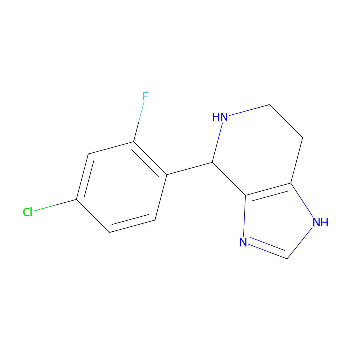 4-(4-chloro-2-fluorophenyl)-4,5,6,7-tetrahydro-3H-imidazo[4,5-c]pyridine molecular structure, CAS 1010902-77-8