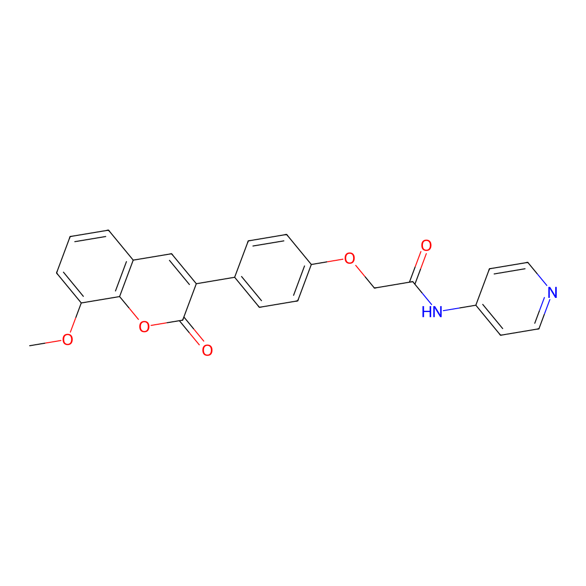2-[4-(8-methoxy-2-oxo-2H-chromen-3-yl)phenoxy]-N-(pyridin-4-yl)acetamide molecular structure, CAS 1010902-82-5
