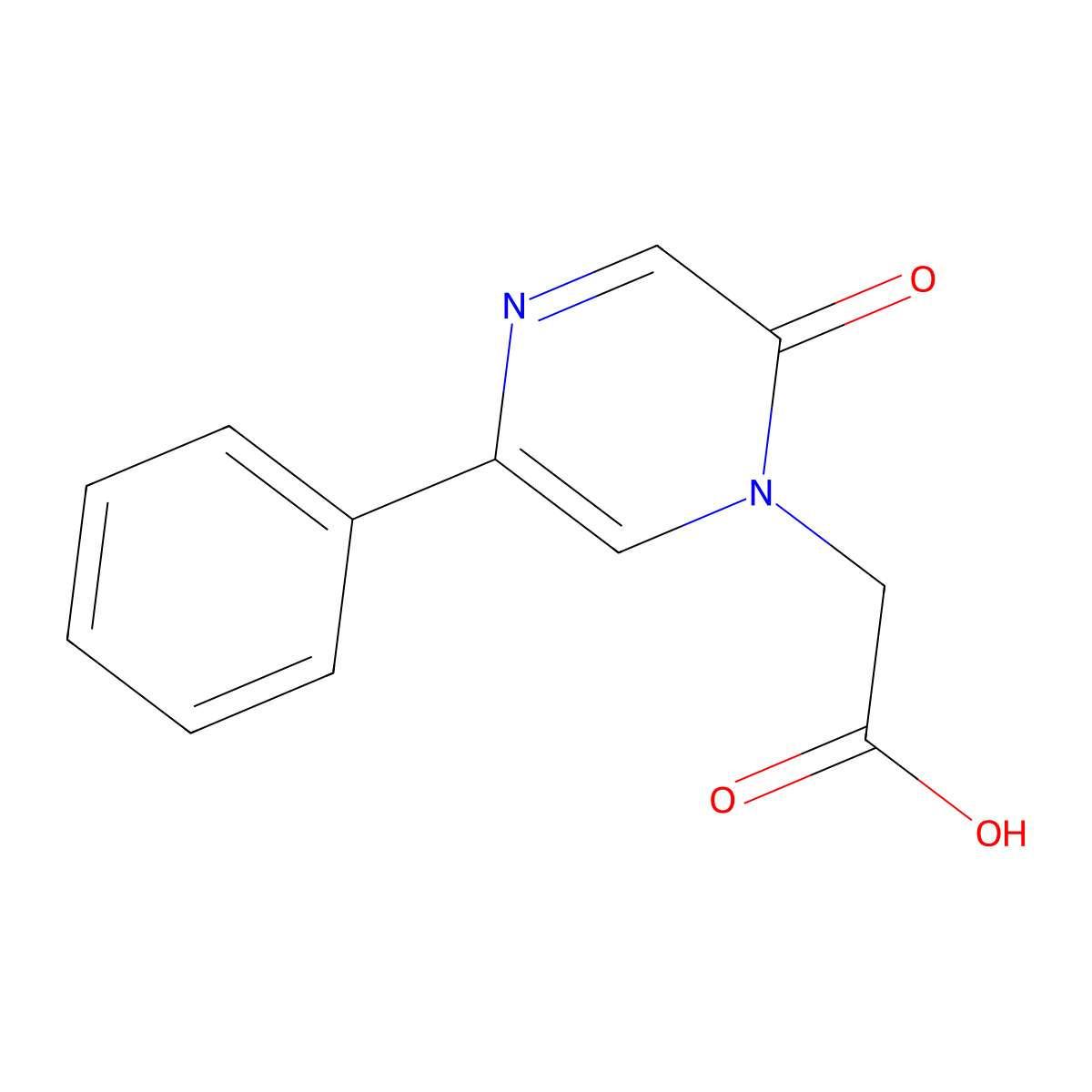 (2-oxo-5-phenylpyrazin-1(2H)-yl)acetic acid molecular structure, CAS 1010902-90-5