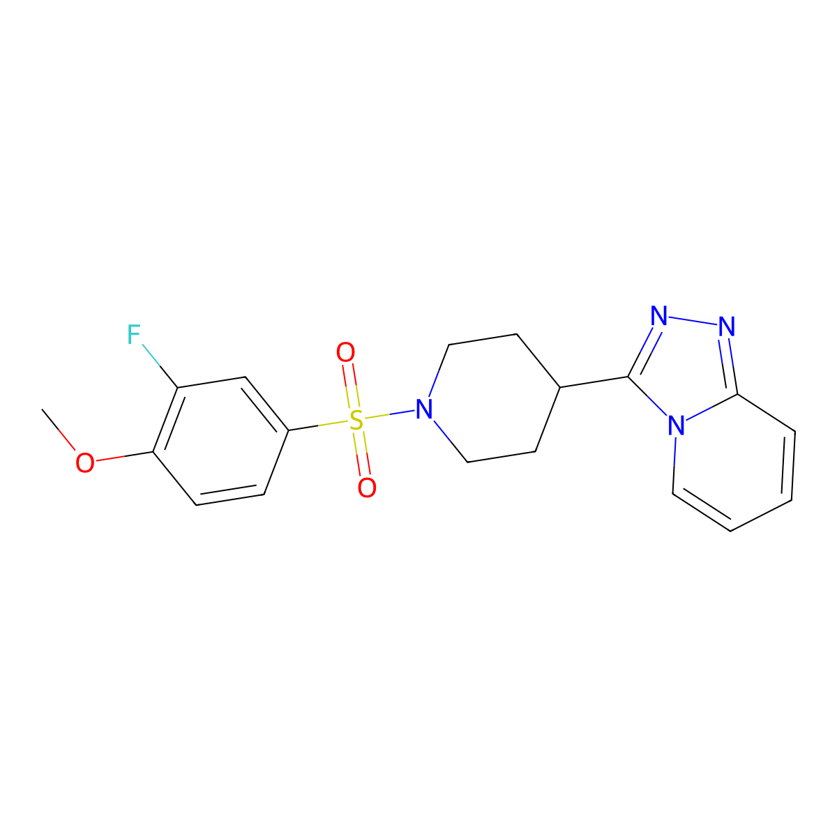 3-{1-[(3-Fluoro-4-methoxyphenyl)sulfonyl]piperidin-4-yl}[1,2,4]triazolo[4,3-a]pyridine molecular structure, CAS 1010903-07-7