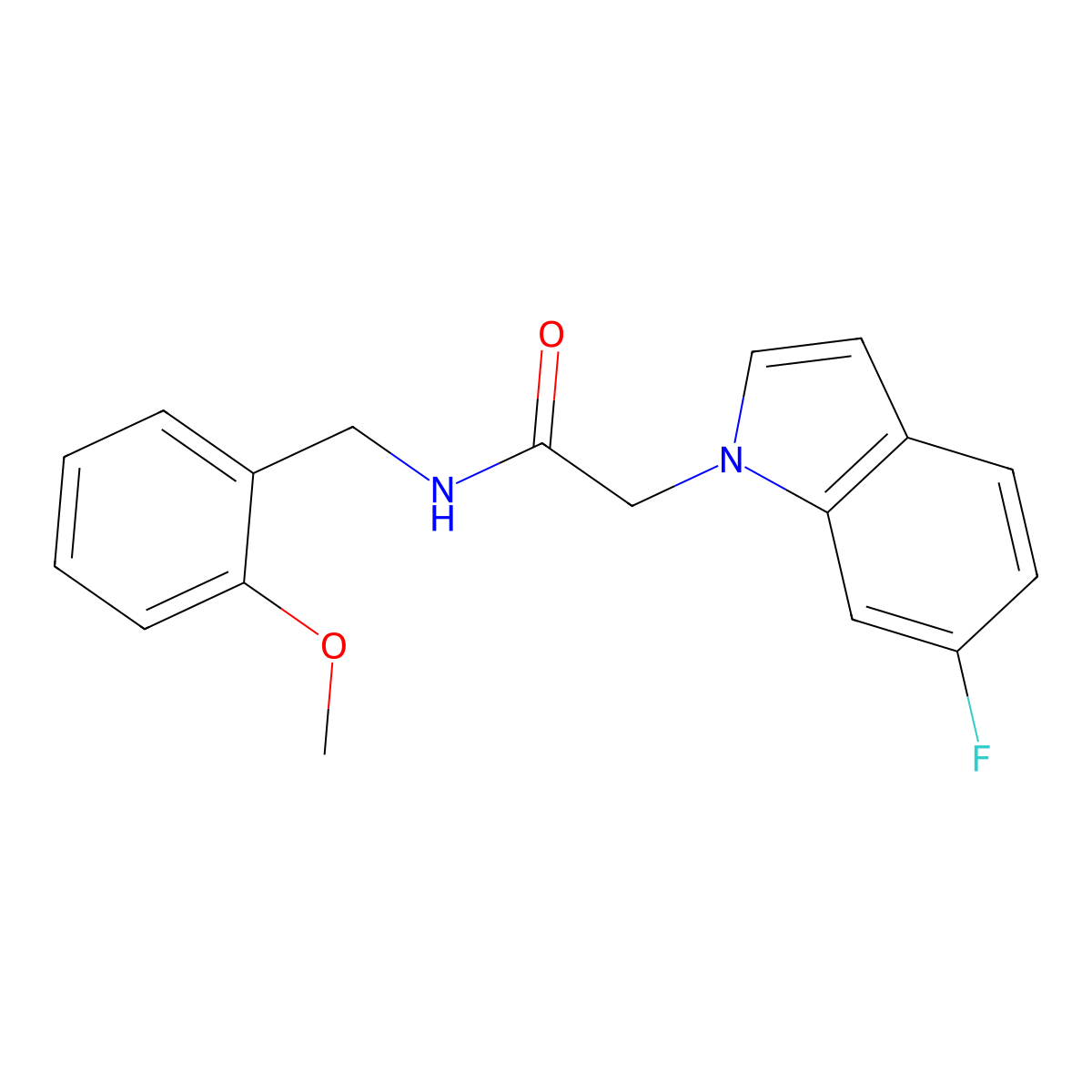 2-(6-fluoro-1H-indol-1-yl)-N-(2-methoxybenzyl)acetamide molecular structure, CAS 1010903-20-4