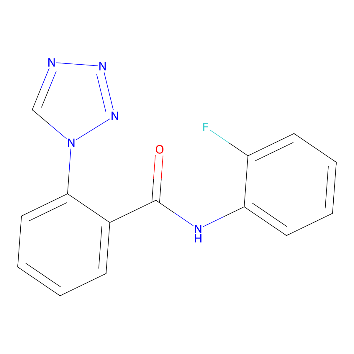 N-(2-fluorophenyl)-2-(1H-tetrazol-1-yl)benzamide molecular structure, CAS 1010903-34-0