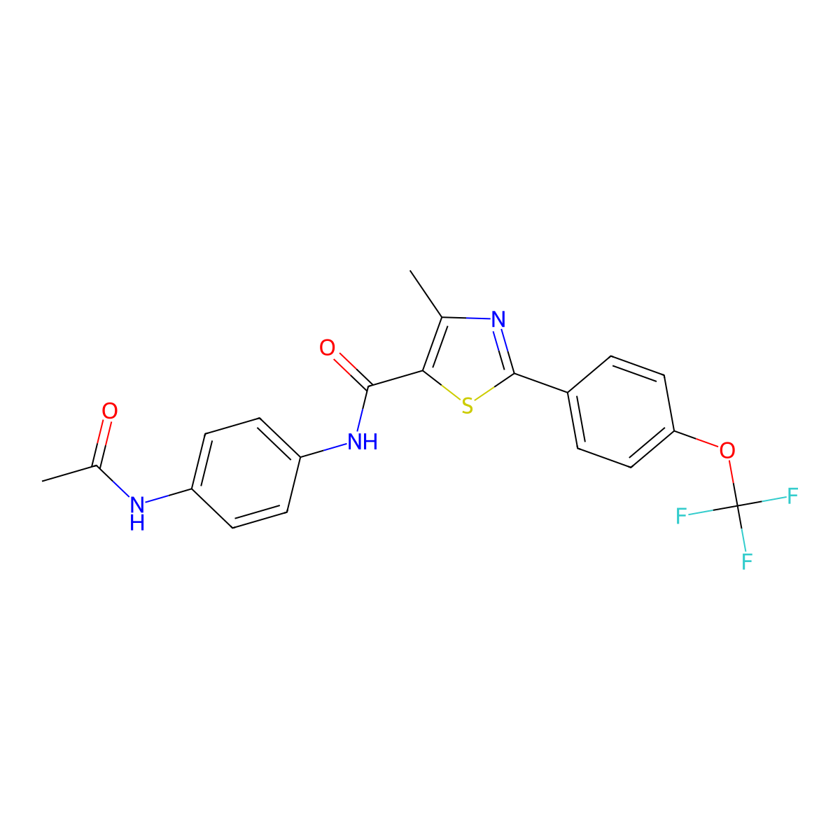 N-[4-(acetylamino)phenyl]-4-methyl-2-[4-(trifluoromethoxy)phenyl]-1,3-thiazole-5-carboxamide molecular structure, CAS 1010903-36-2