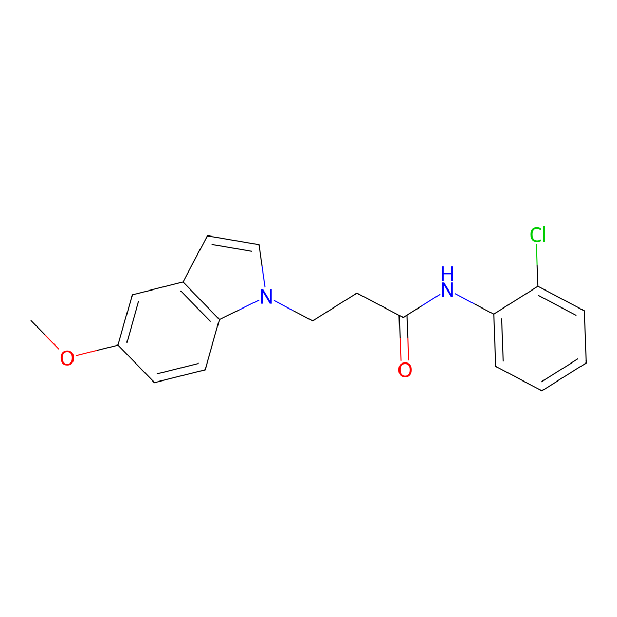 N-(2-chlorophenyl)-3-(5-methoxy-1H-indol-1-yl)propanamide molecular structure, CAS 1010903-49-7