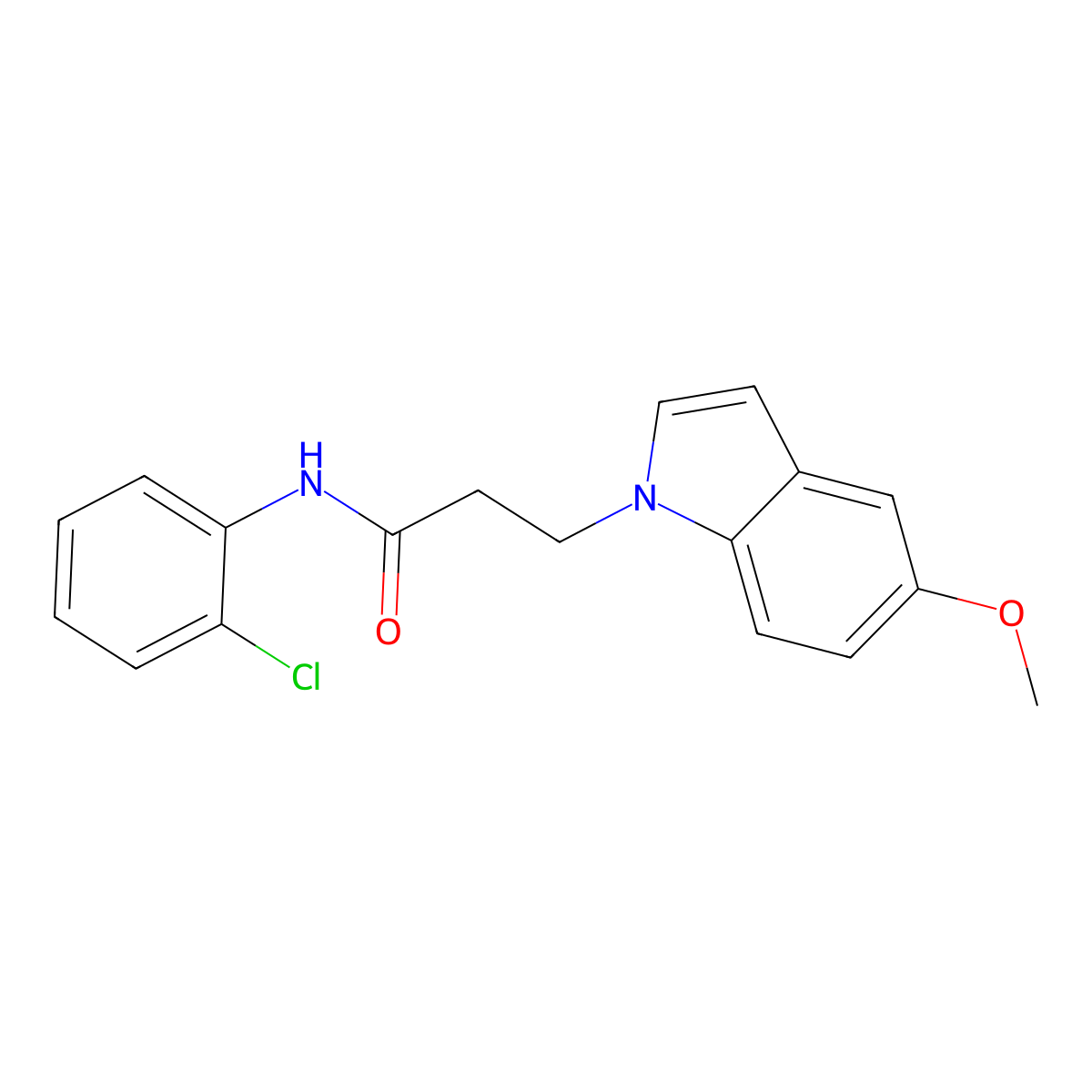 N-(2-chlorophenyl)-3-(5-methoxy-1H-indol-1-yl)propanamide molecular structure, CAS 1010903-49-7