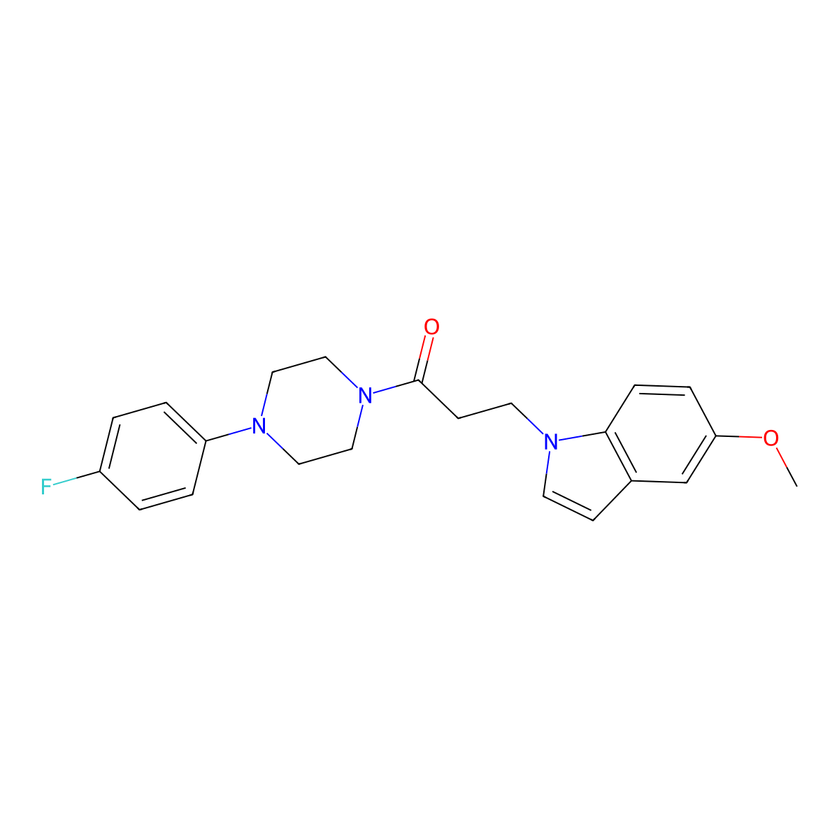 1-{3-[4-(4-fluorophenyl)-1-piperazinyl]-3-oxopropyl}-5-methoxy-1H-indole molecular structure, CAS 1010903-62-4