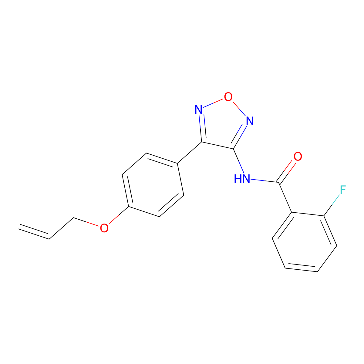 2-fluoro-N-{4-[4-(prop-2-en-1-yloxy)phenyl]-1,2,5-oxadiazol-3-yl}benzamide molecular structure, CAS 1010903-94-2