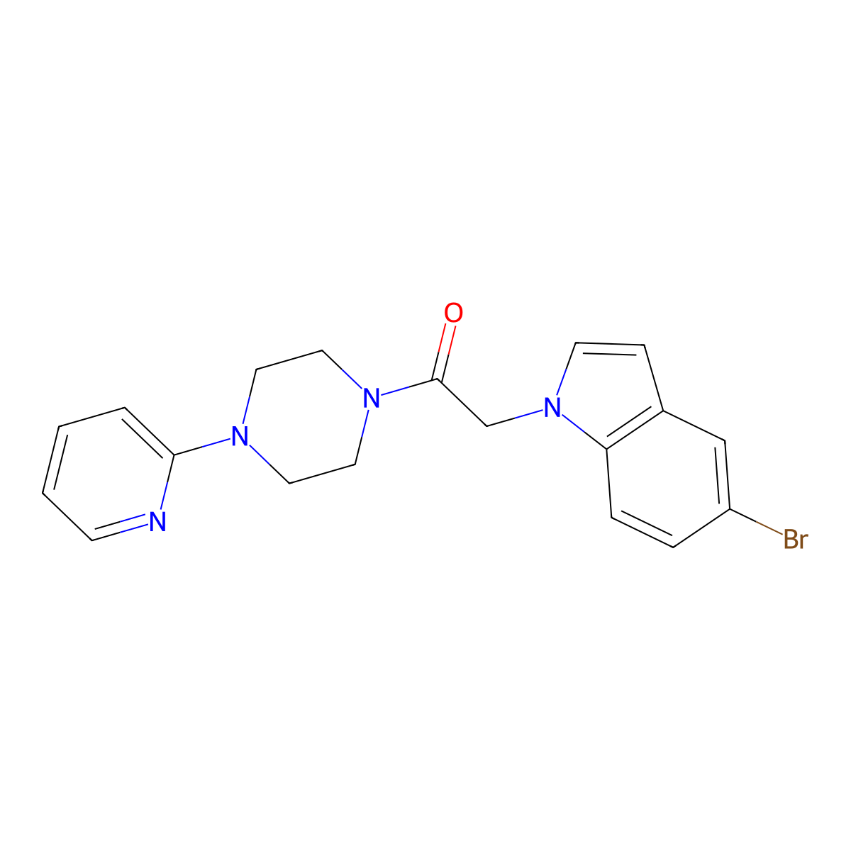 5-bromo-1-{2-oxo-2-[4-(2-pyridinyl)-1-piperazinyl]ethyl}-1H-indole molecular structure, CAS 1010903-96-4