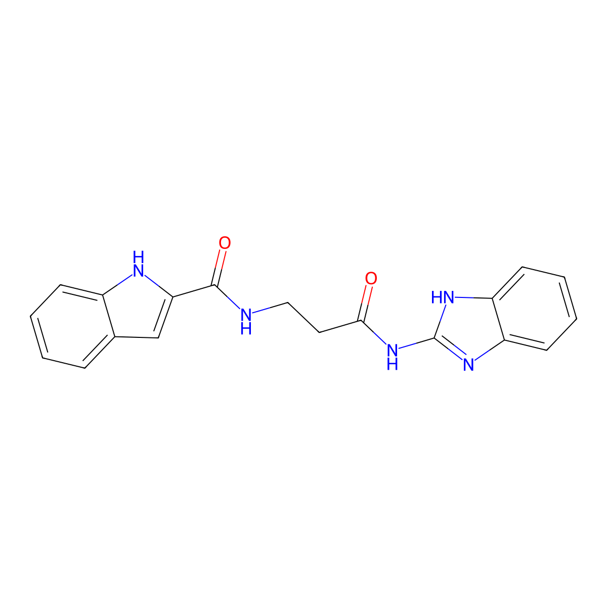 N-[3-(1,3-dihydro-2H-benzimidazol-2-ylideneamino)-3-oxopropyl]-1H-indole-2-carboxamide molecular structure, CAS 1010903-98-6