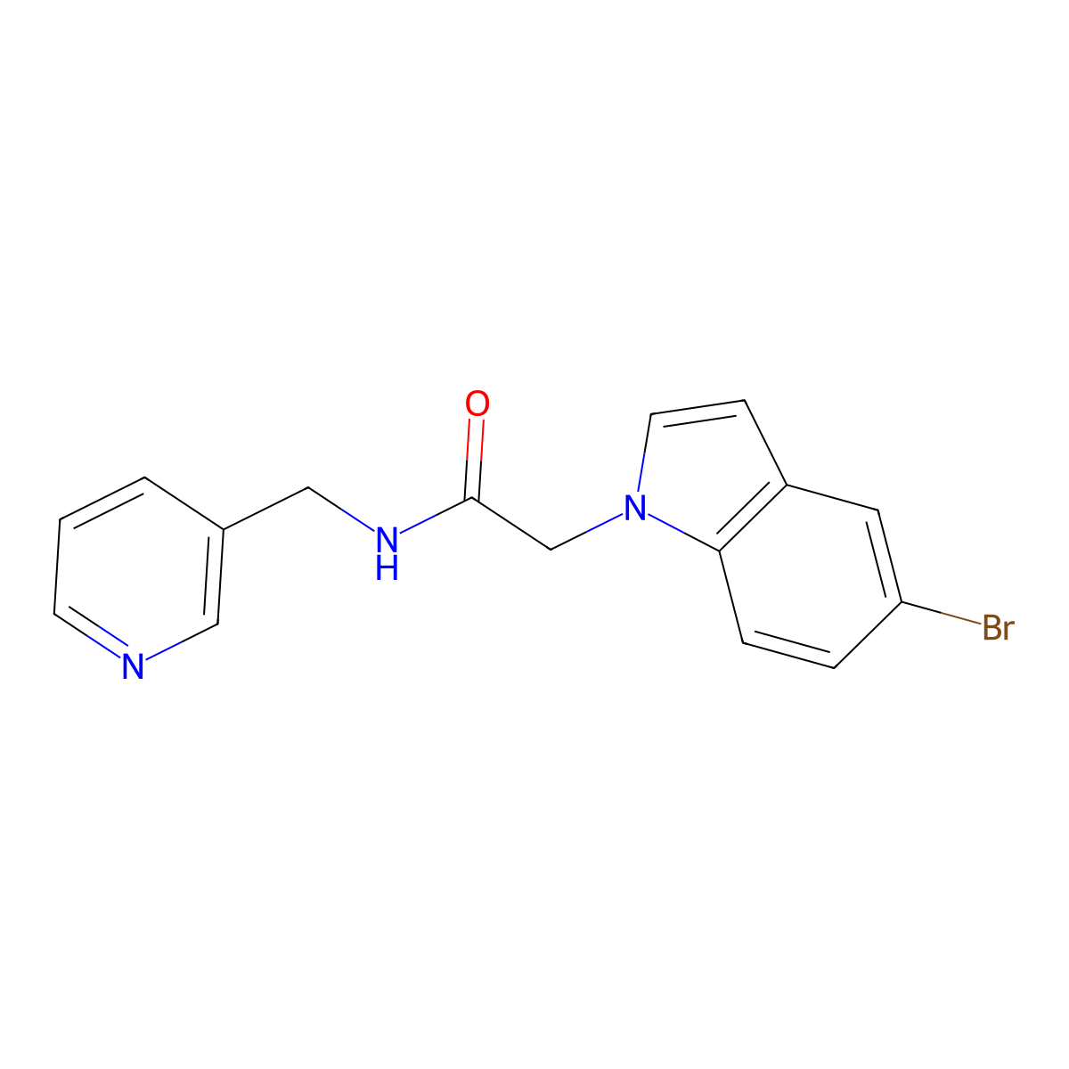 2-(5-bromo-1H-indol-1-yl)-N-(pyridin-3-ylmethyl)acetamide molecular structure, CAS 1010904-00-3