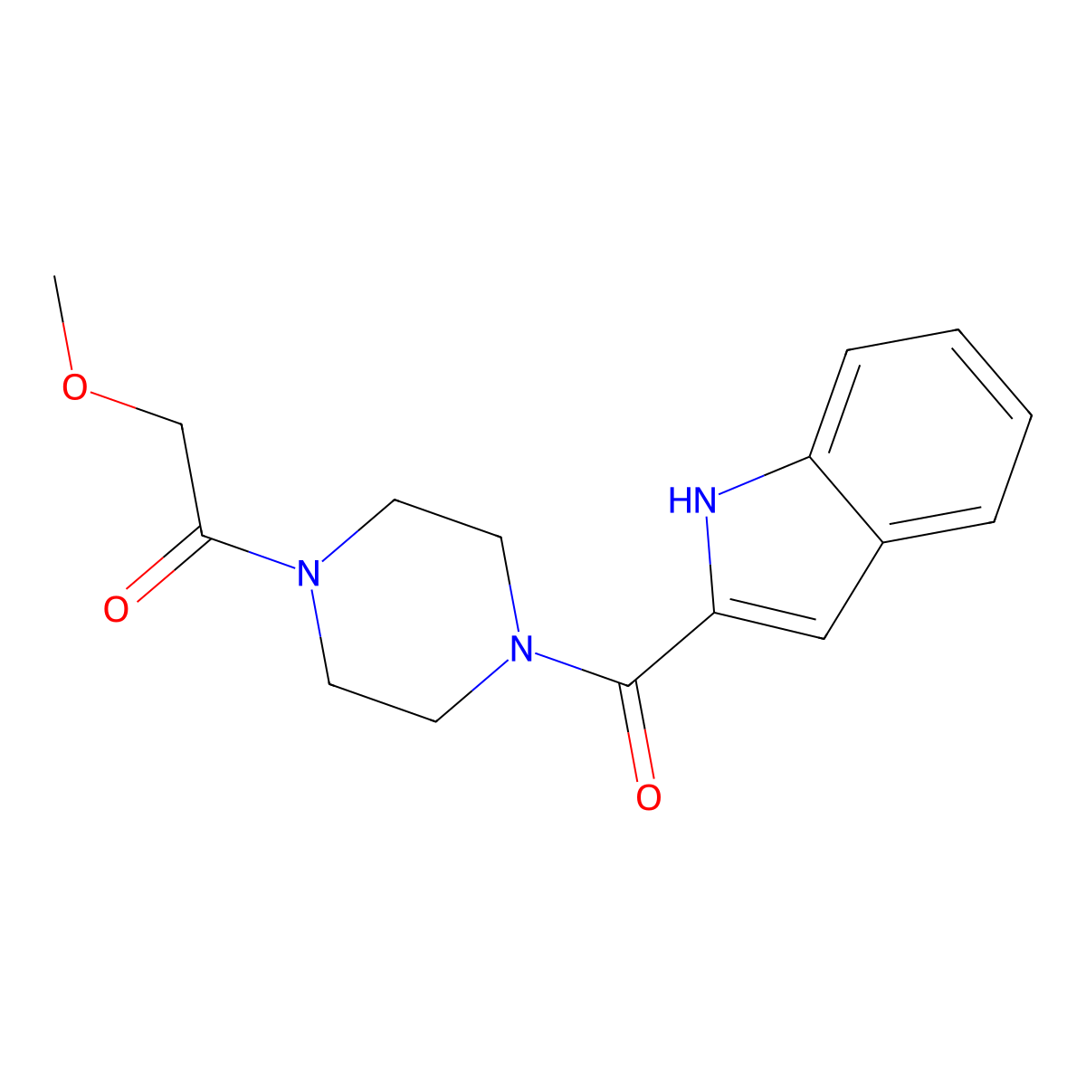 1-[4-(1H-indol-2-ylcarbonyl)piperazin-1-yl]-2-methoxyethanone molecular structure, CAS 1010904-04-7