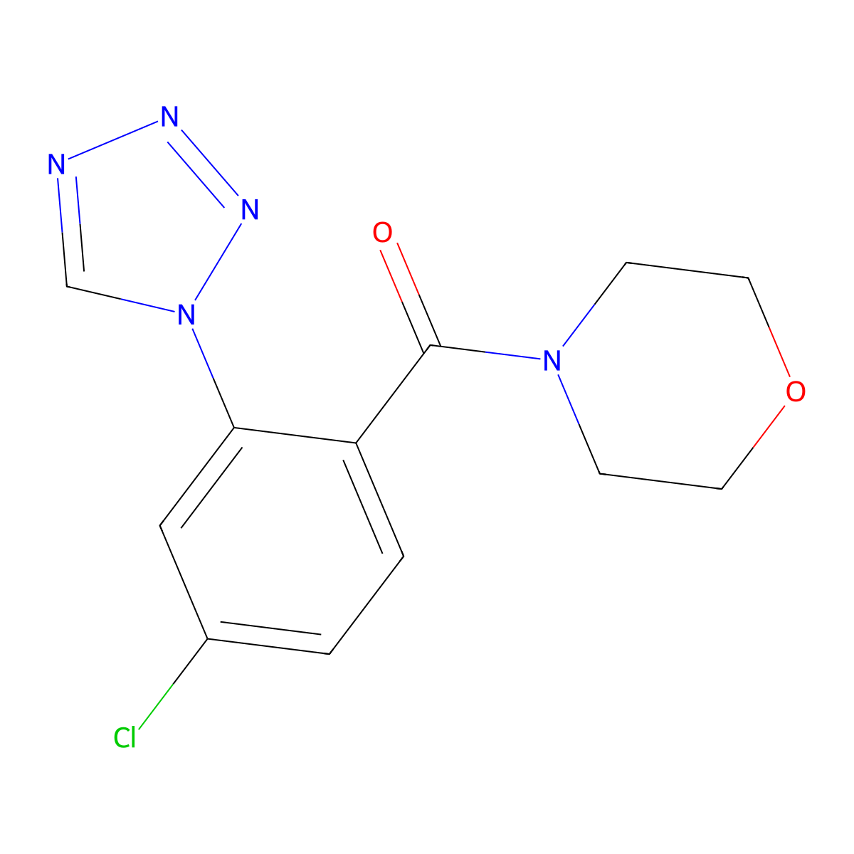 [4-chloro-2-(1H-tetrazol-1-yl)phenyl](morpholin-4-yl)methanone molecular structure, CAS 1010904-31-0