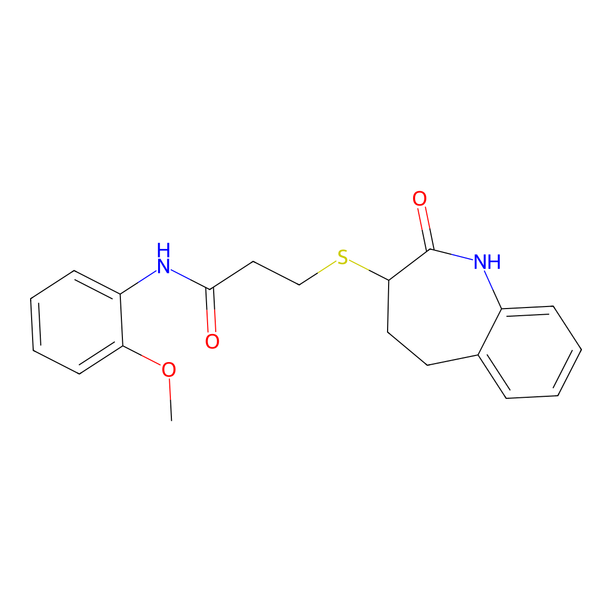 3-[(2-hydroxy-4,5-dihydro-3H-1-benzazepin-3-yl)sulfanyl]-N-(2-methoxyphenyl)propanamide molecular structure, CAS 1010904-32-1