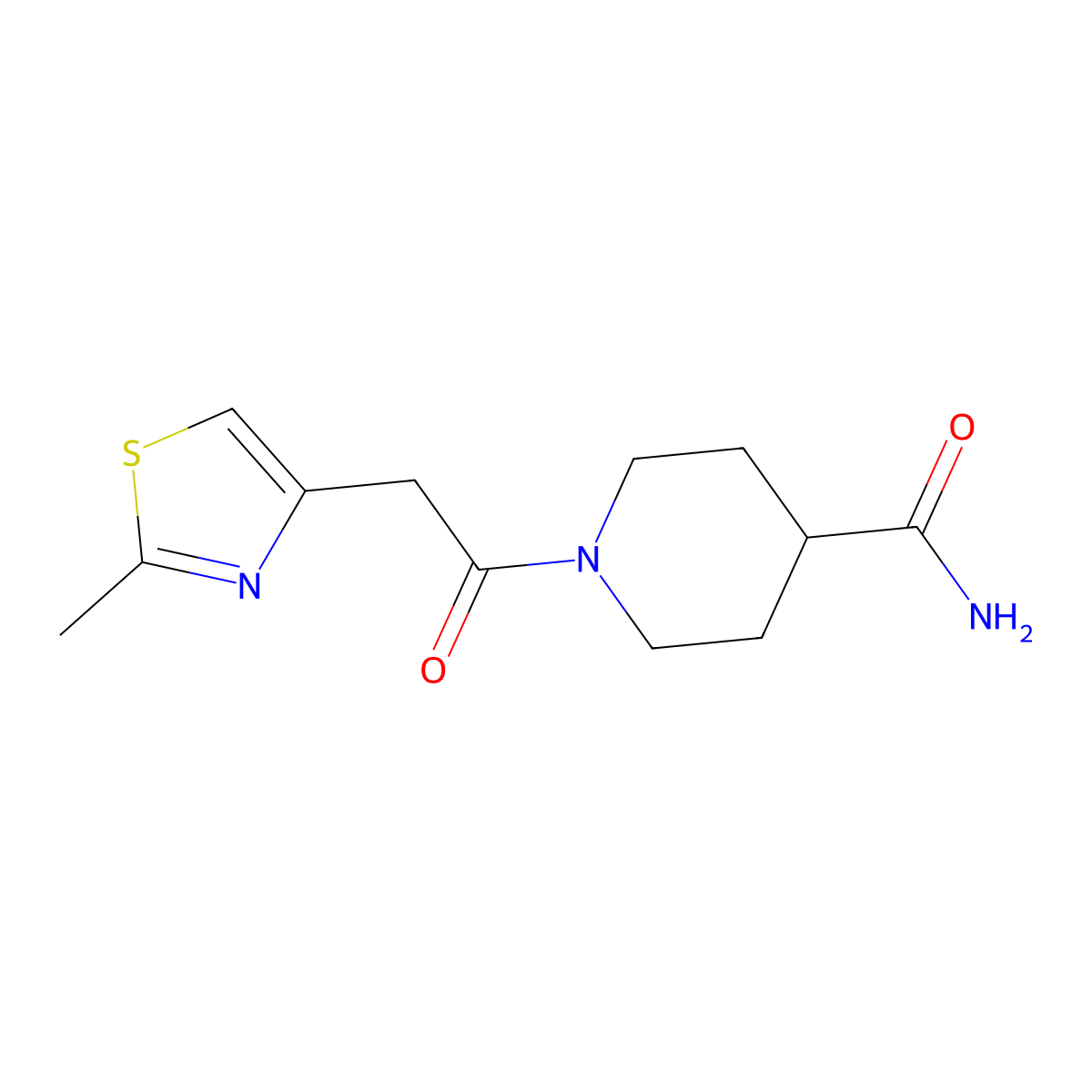1-[(2-Methyl-1,3-thiazol-4-yl)acetyl]piperidine-4-carboxamide molecular structure, CAS 1010904-48-9