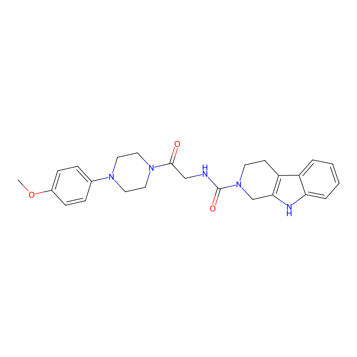N-{2-[4-(4-methoxyphenyl)piperazin-1-yl]-2-oxoethyl}-1,3,4,9-tetrahydro-2H-beta-carboline-2-carboxamide molecular structure, CAS 1010904-58-1