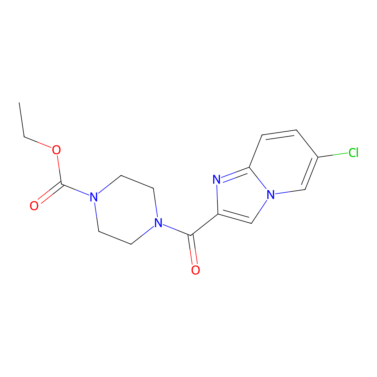 Ethyl 4-(6-chloroimidazo[1,2-a]pyridine-2-carbonyl)piperazine-1-carboxylate molecular structure, CAS 1010904-59-2