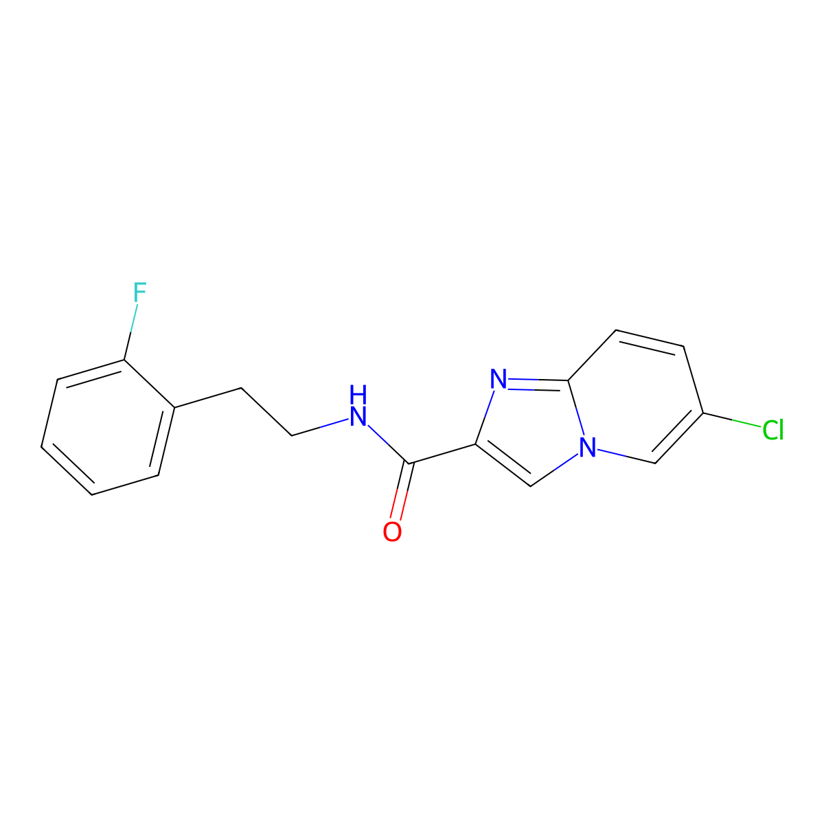 6-chloro-N-[2-(2-fluorophenyl)ethyl]imidazo[1,2-a]pyridine-2-carboxamide molecular structure, CAS 1010904-65-0