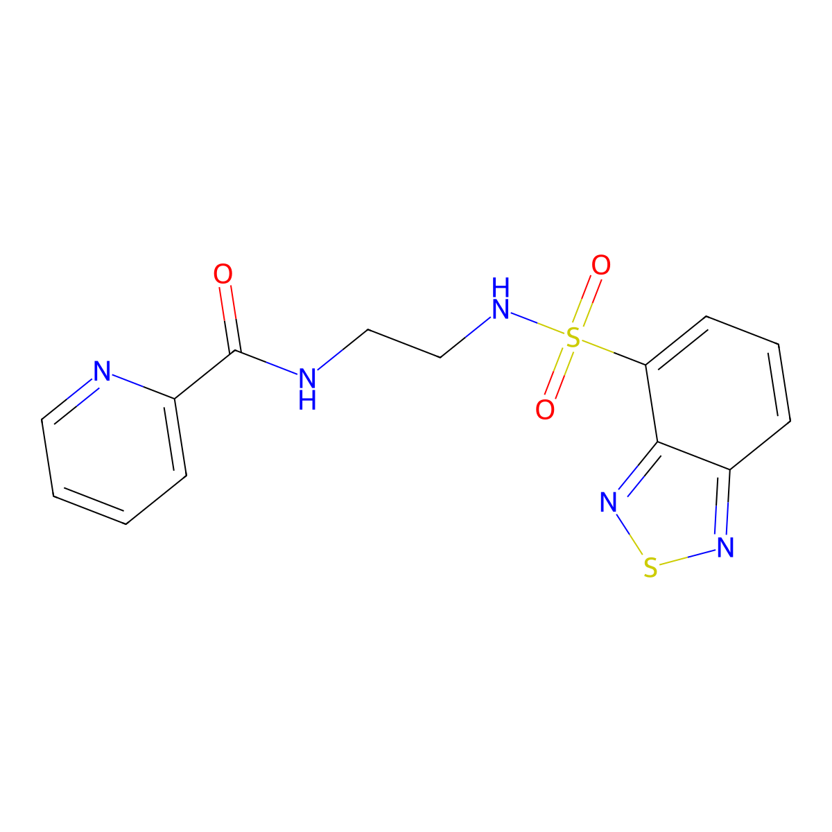 N-{2-[(2,1,3-benzothiadiazol-4-ylsulfonyl)amino]ethyl}pyridine-2-carboxamide molecular structure, CAS 1010904-76-3