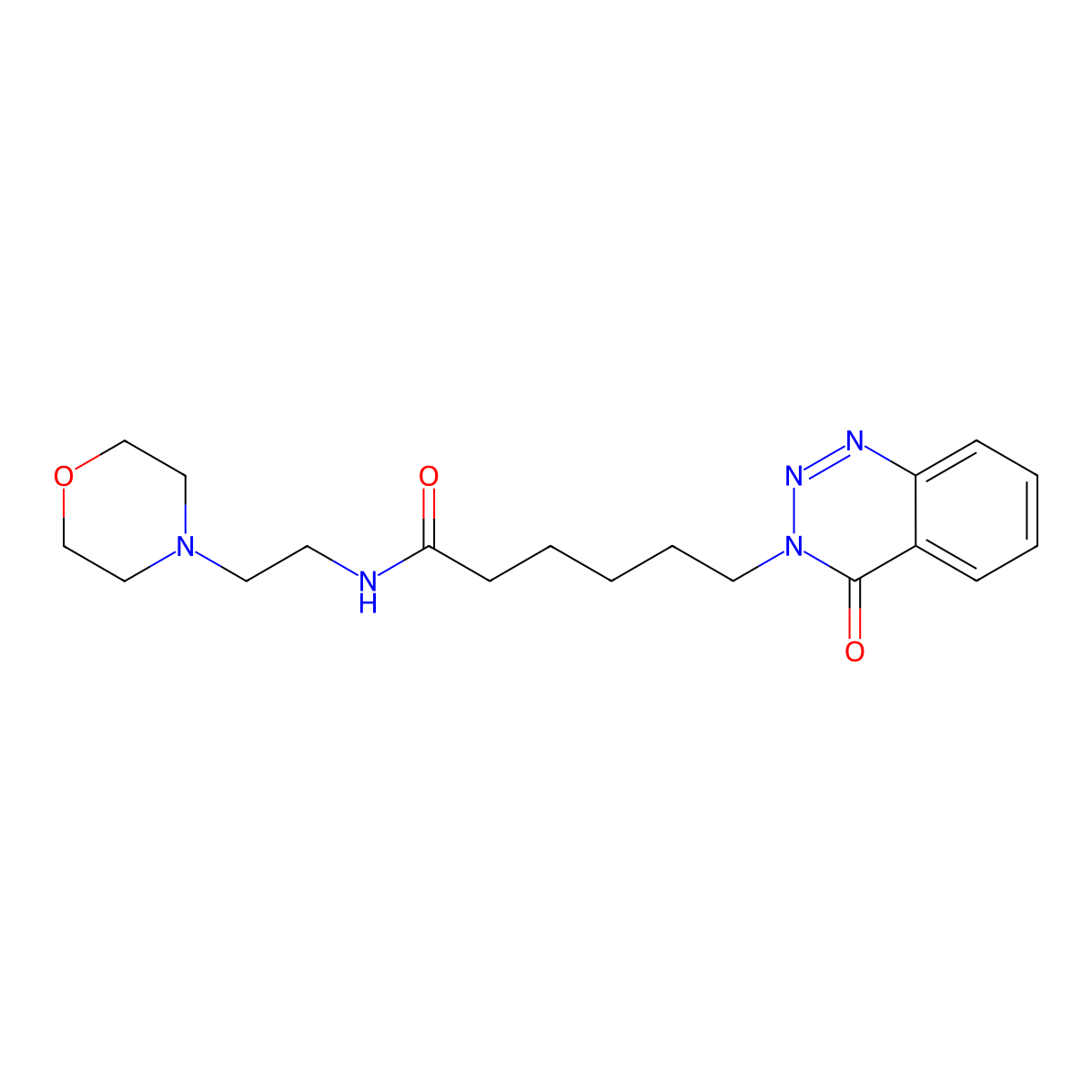N~1~-(2-morpholinoethyl)-6-[4-oxo-1,2,3-benzotriazin-3(4H)-yl]hexanamide molecular structure, CAS 1010905-13-1