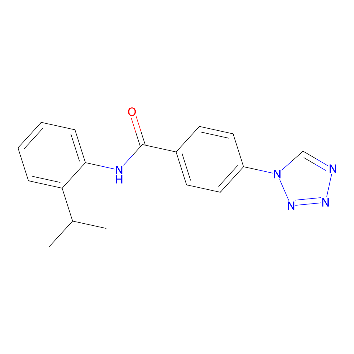 N-[2-(propan-2-yl)phenyl]-4-(1H-tetrazol-1-yl)benzamide molecular structure, CAS 1010905-15-3