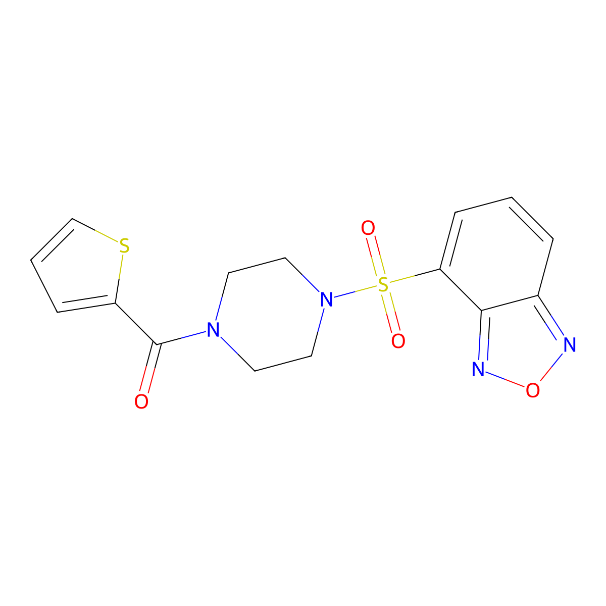 [4-(2,1,3-Benzoxadiazol-4-ylsulfonyl)piperazin-1-yl](thiophen-2-yl)methanone molecular structure, CAS 1010905-49-3