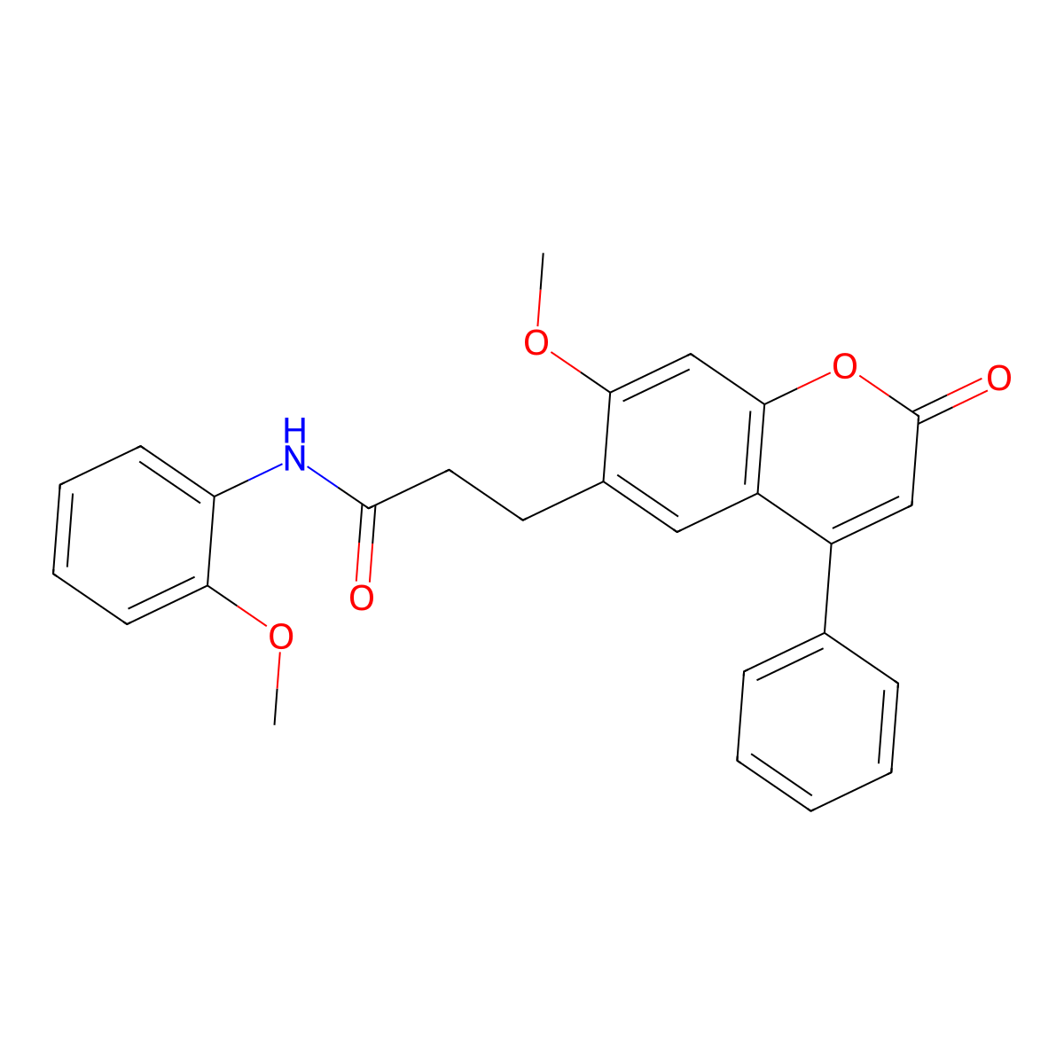 3-(7-methoxy-2-oxo-4-phenyl-2H-chromen-6-yl)-N-(2-methoxyphenyl)propanamide molecular structure, CAS 1010905-62-0