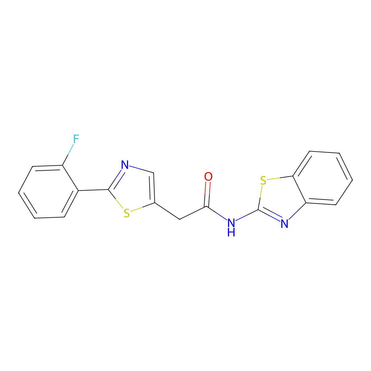 N-[(2E)-1,3-benzothiazol-2(3H)-ylidene]-2-[2-(2-fluorophenyl)-1,3-thiazol-5-yl]acetamide molecular structure, CAS 1010905-95-9