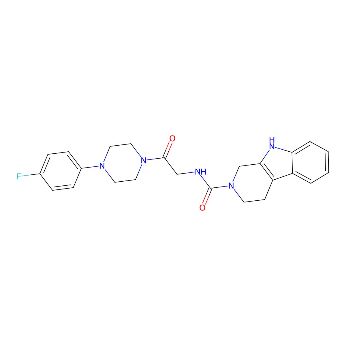 N-{2-[4-(4-fluorophenyl)piperazin-1-yl]-2-oxoethyl}-1,3,4,9-tetrahydro-2H-beta-carboline-2-carboxamide molecular structure, CAS 1010905-96-0