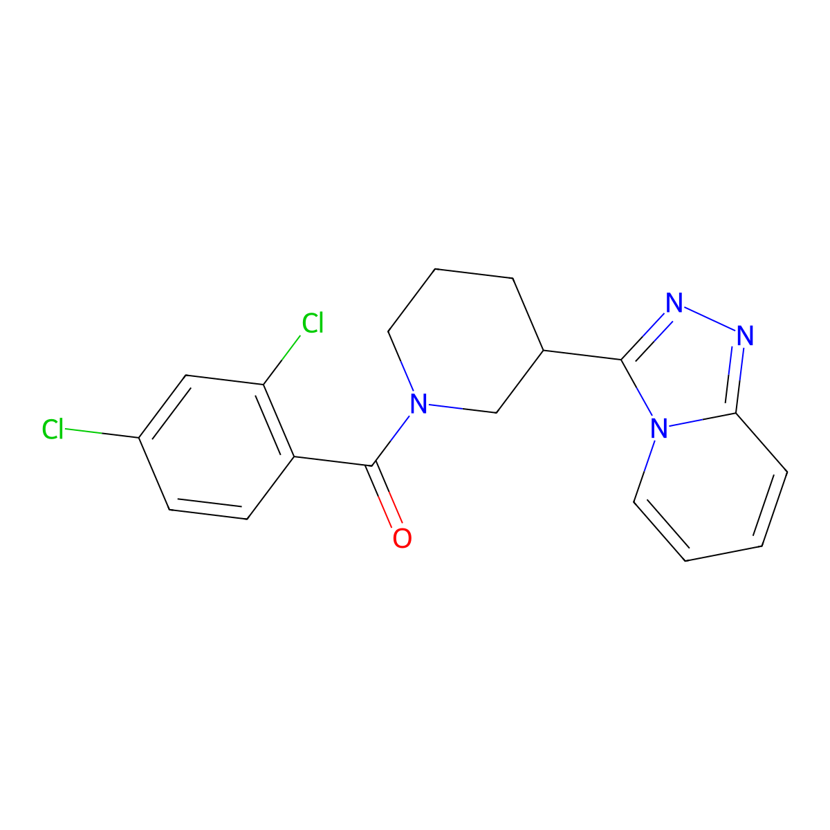 (2,4-Dichlorophenyl)[3-([1,2,4]triazolo[4,3-a]pyridin-3-yl)piperidin-1-yl]methanone molecular structure, CAS 1010905-99-3
