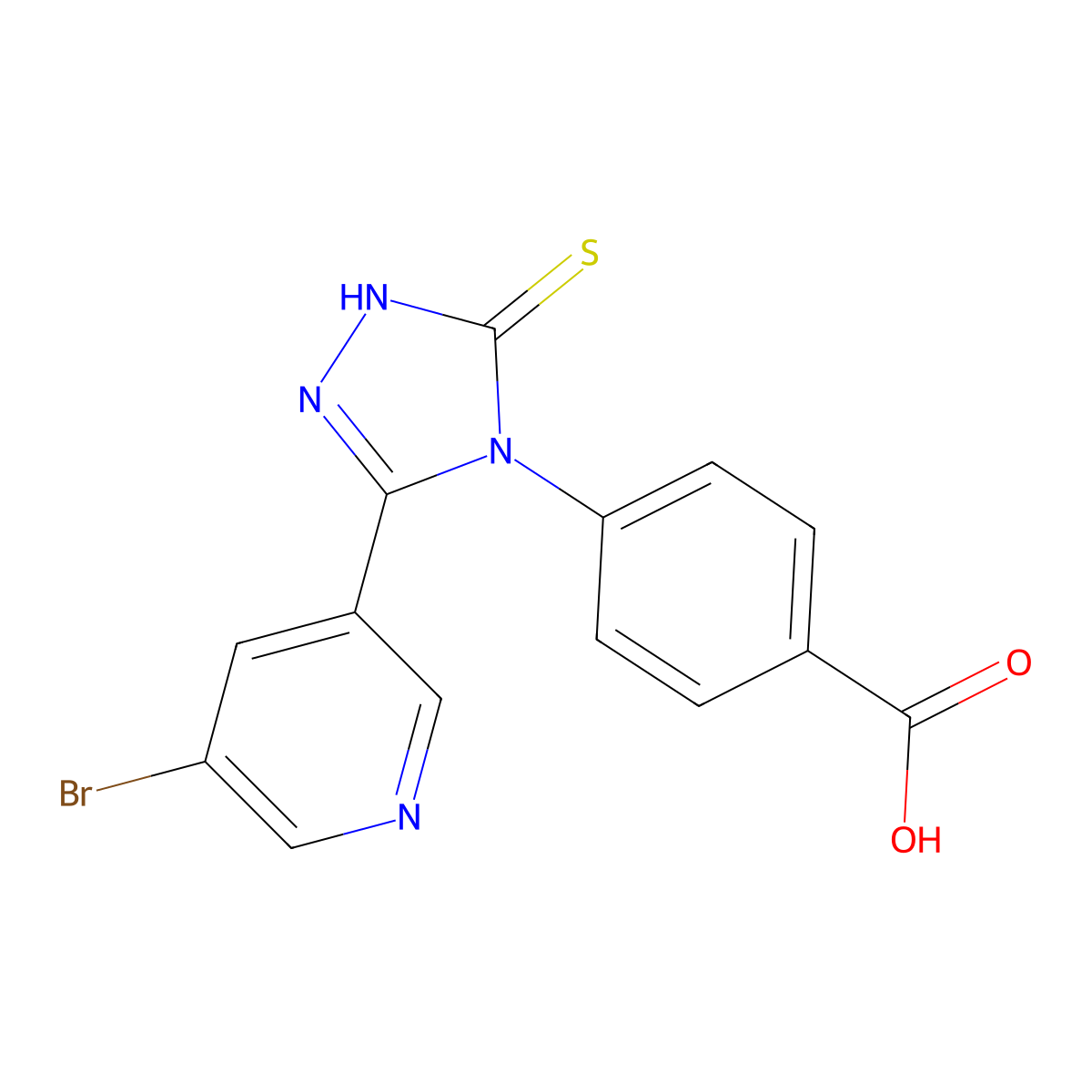 4-[3-(5-bromopyridin-3-yl)-5-sulfanyl-4H-1,2,4-triazol-4-yl]benzoic acid molecular structure, CAS 1010906-03-2