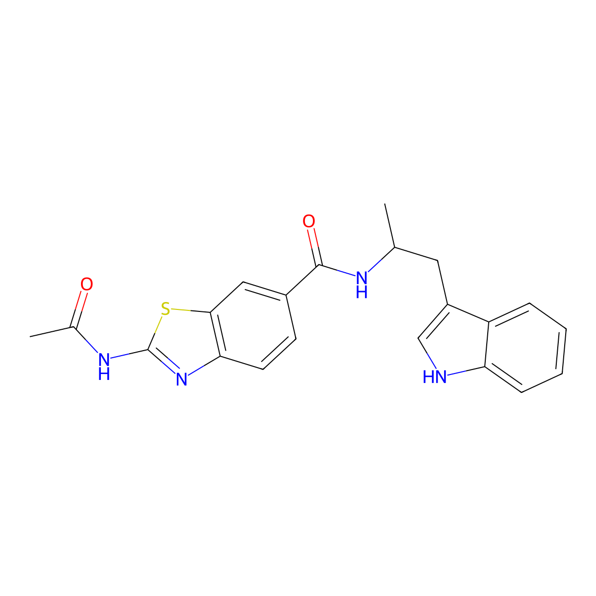 2-(acetylamino)-N~6~-[2-(1H-indol-3-yl)-1-methylethyl]-1,3-benzothiazole-6-carboxamide molecular structure, CAS 1010906-06-5