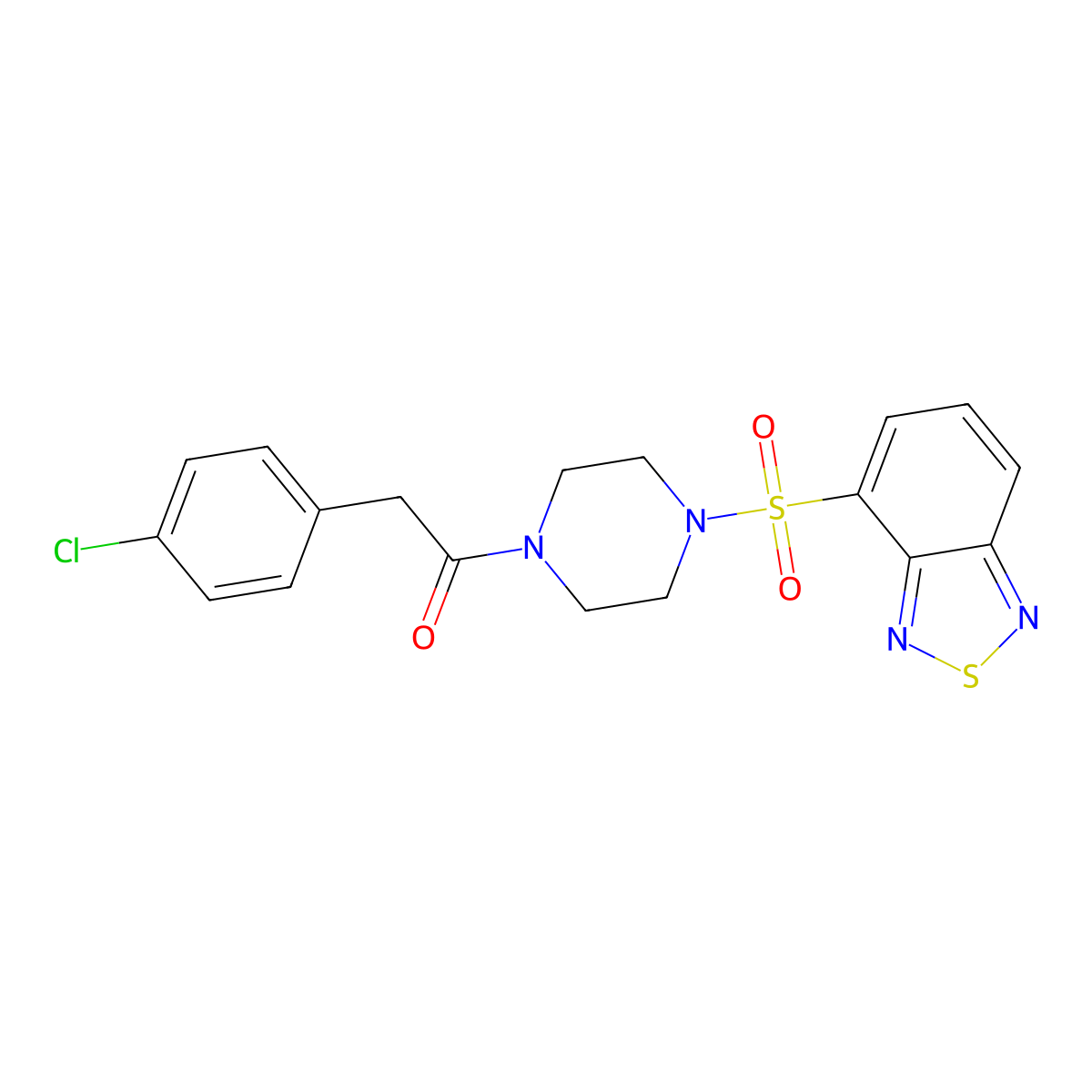 1-[4-(2,1,3-Benzothiadiazol-4-ylsulfonyl)piperazin-1-yl]-2-(4-chlorophenyl)ethanone molecular structure, CAS 1010906-26-9