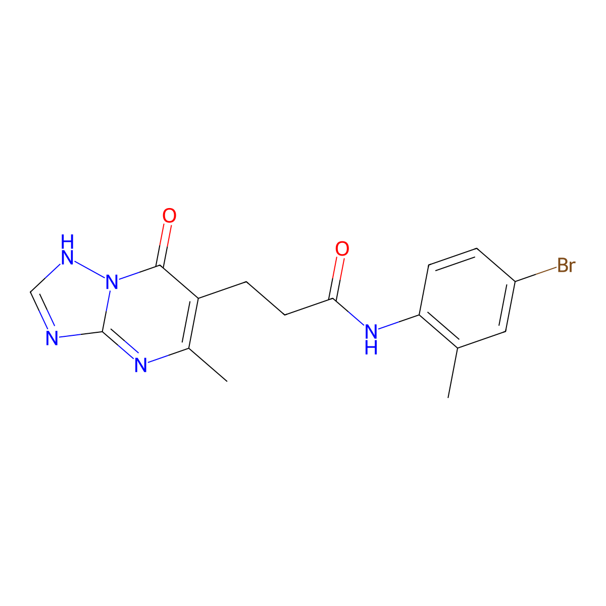 N-(4-bromo-2-methylphenyl)-3-(7-hydroxy-5-methyl[1,2,4]triazolo[1,5-a]pyrimidin-6-yl)propanamide molecular structure, CAS 1010906-62-3