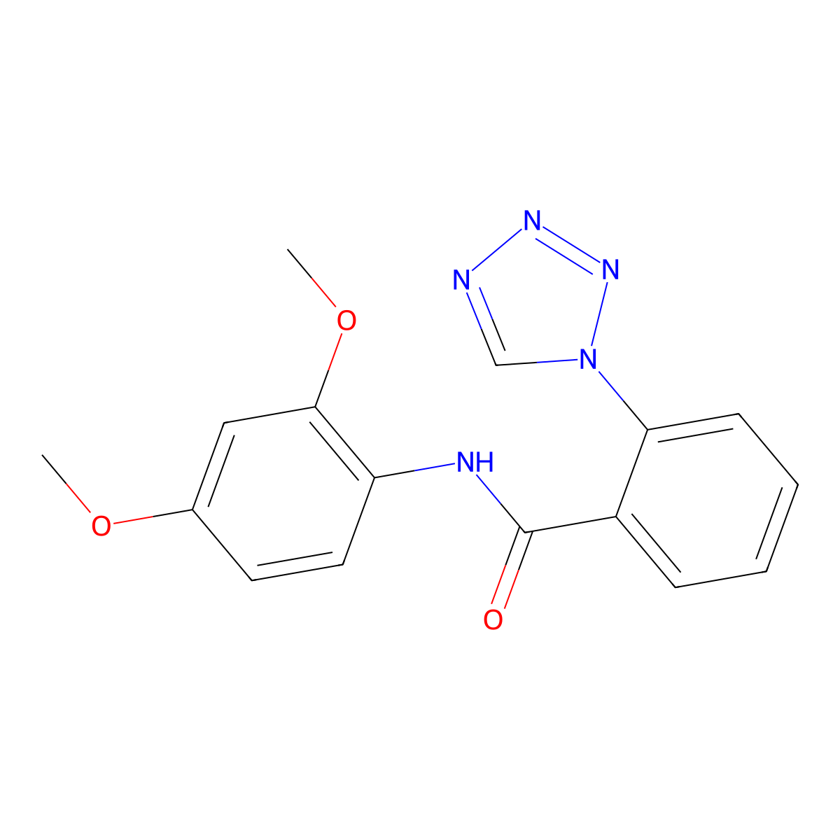 N-(2,4-dimethoxyphenyl)-2-(1H-tetrazol-1-yl)benzamide molecular structure, CAS 1010906-71-4