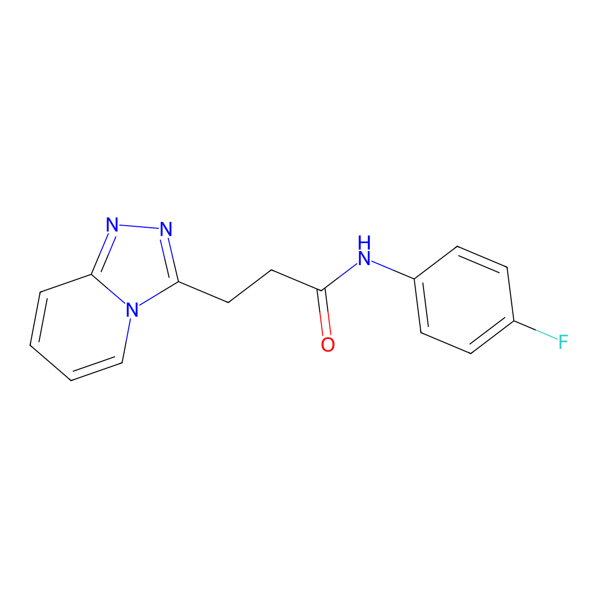 N-(4-fluorophenyl)-3-([1,2,4]triazolo[4,3-a]pyridin-3-yl)propanamide molecular structure, CAS 1010907-00-2