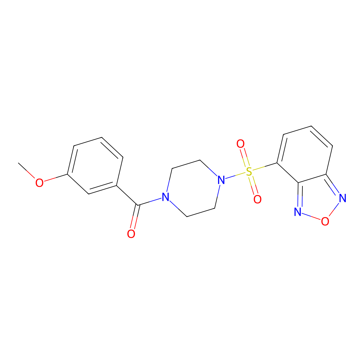 [4-(2,1,3-Benzoxadiazol-4-ylsulfonyl)piperazin-1-yl](3-methoxyphenyl)methanone molecular structure, CAS 1010907-01-3