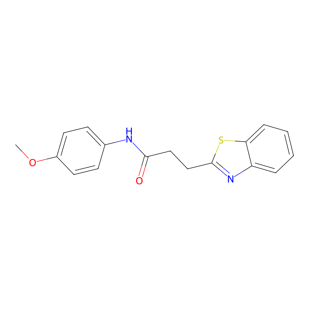 3-(1,3-benzothiazol-2-yl)-N-(4-methoxyphenyl)propanamide molecular structure, CAS 1010907-08-0