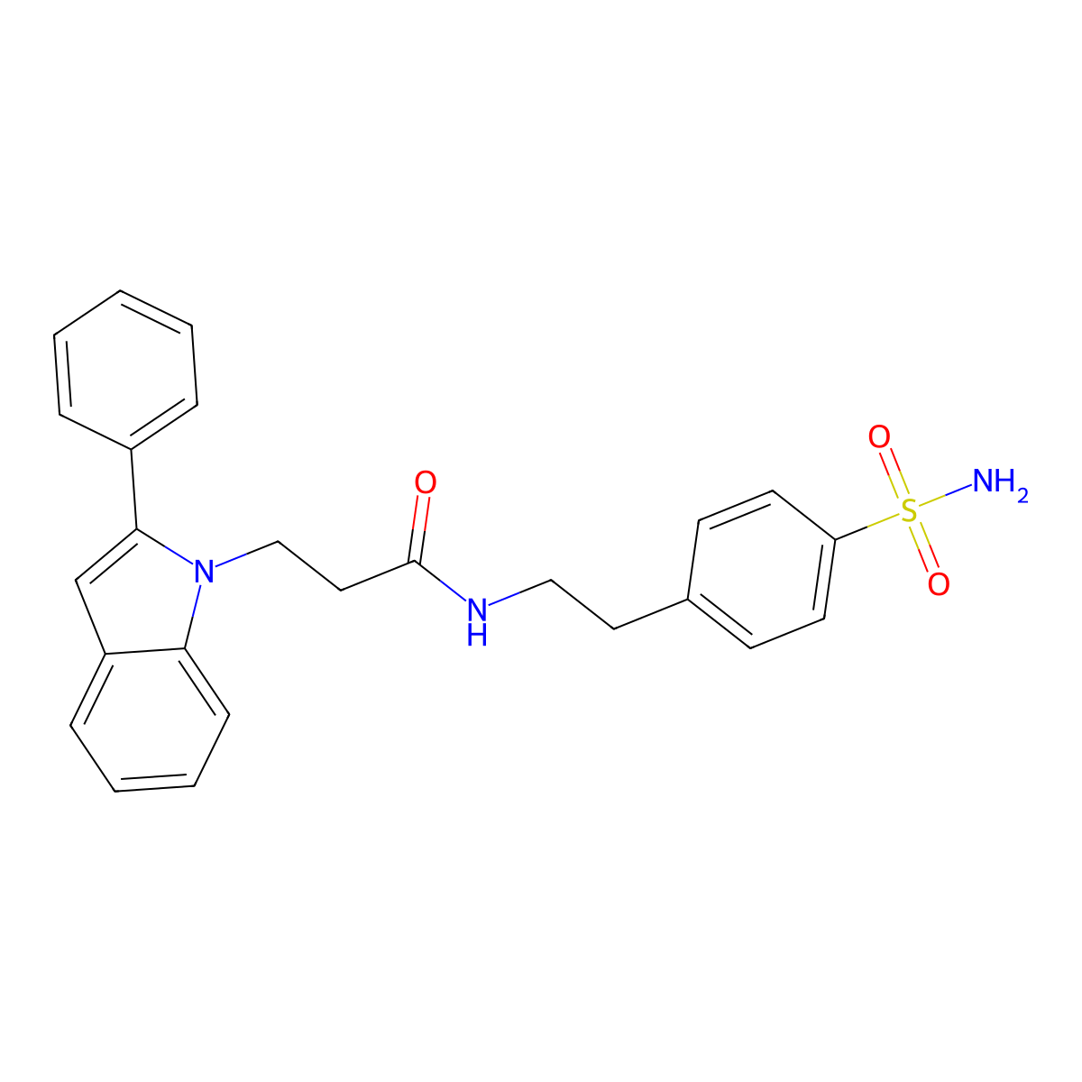 3-(2-phenyl-1H-indol-1-yl)-N-[2-(4-sulfamoylphenyl)ethyl]propanamide molecular structure, CAS 1010907-39-7
