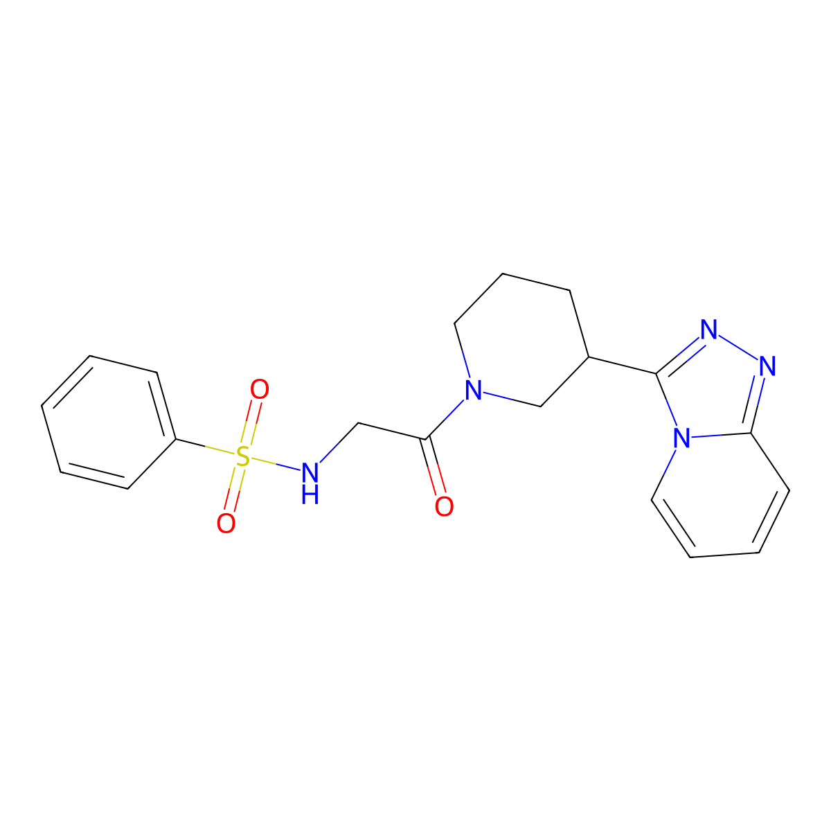 N-{2-oxo-2-[3-([1,2,4]triazolo[4,3-a]pyridin-3-yl)piperidin-1-yl]ethyl}benzenesulfonamide molecular structure, CAS 1010907-70-6
