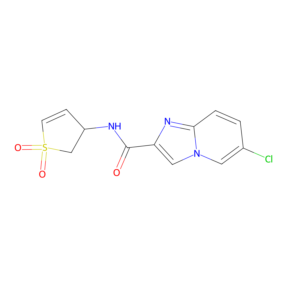 6-chloro-N-(1,1-dioxido-2,3-dihydrothiophen-3-yl)imidazo[1,2-a]pyridine-2-carboxamide molecular structure, CAS 1010907-76-2