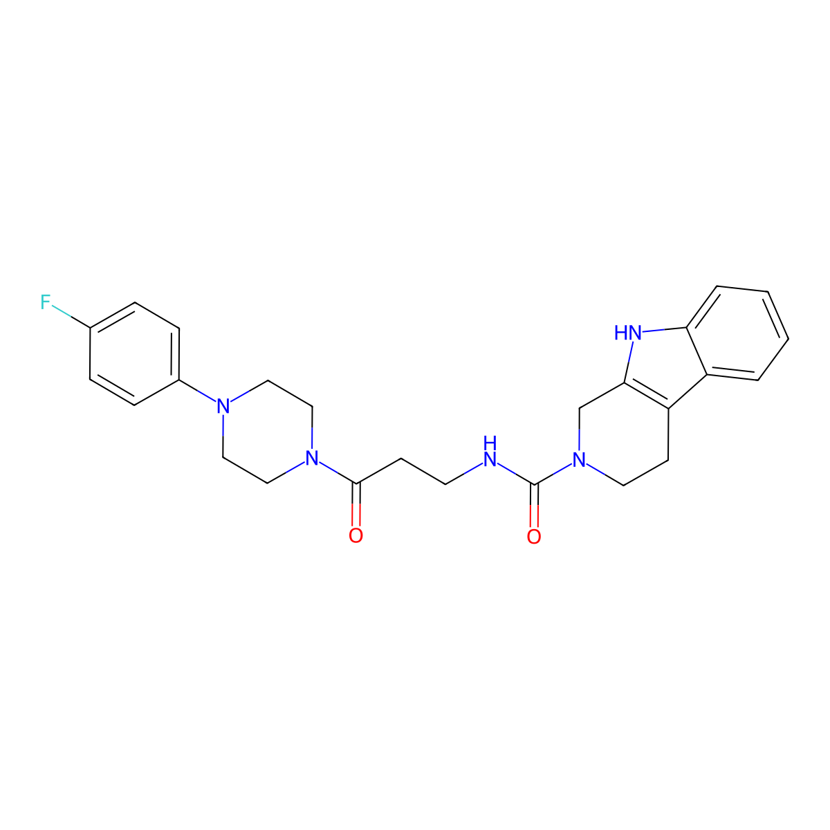 N-{3-[4-(4-fluorophenyl)piperazin-1-yl]-3-oxopropyl}-1,3,4,9-tetrahydro-2H-beta-carboline-2-carboxamide molecular structure, CAS 1010907-93-3