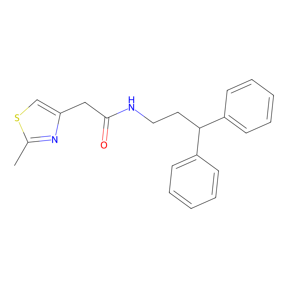 N-(3,3-diphenylpropyl)-2-(2-methyl-1,3-thiazol-4-yl)acetamide molecular structure, CAS 1010908-08-3