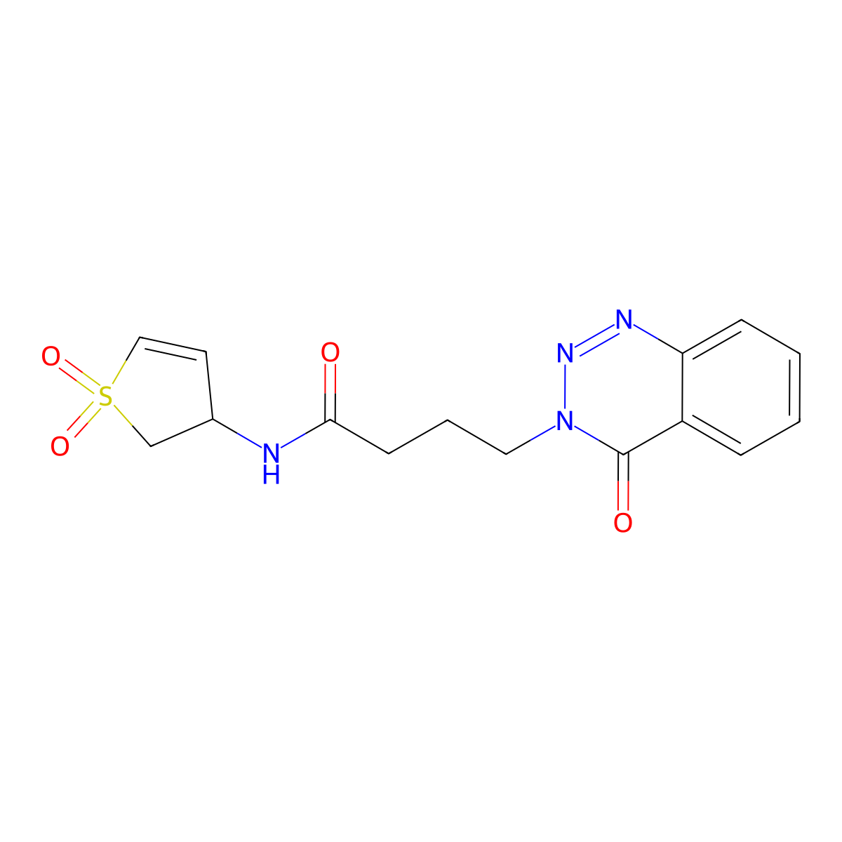 N-(1,1-dioxido-2,3-dihydrothiophen-3-yl)-4-(4-oxo-1,2,3-benzotriazin-3(4H)-yl)butanamide molecular structure, CAS 1010908-13-0