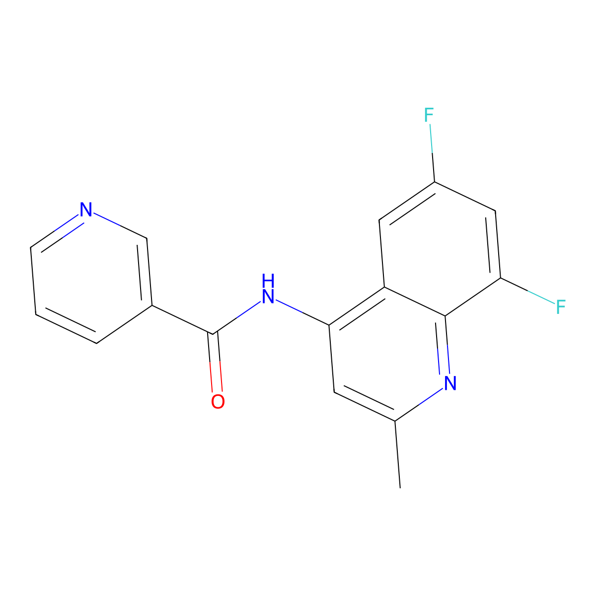 N-(6,8-difluoro-2-methylquinolin-4-yl)pyridine-3-carboxamide molecular structure, CAS 1010908-14-1