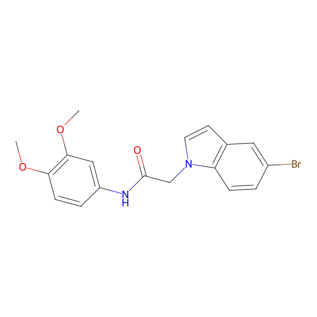 2-(5-bromo-1H-indol-1-yl)-N-(3,4-dimethoxyphenyl)acetamide molecular structure, CAS 1010908-30-1