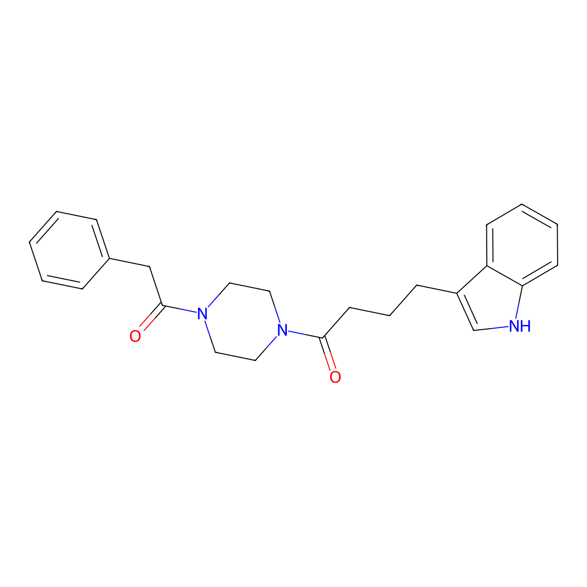 4-(1H-indol-3-yl)-1-[4-(phenylacetyl)piperazin-1-yl]butan-1-one molecular structure, CAS 1010908-38-9