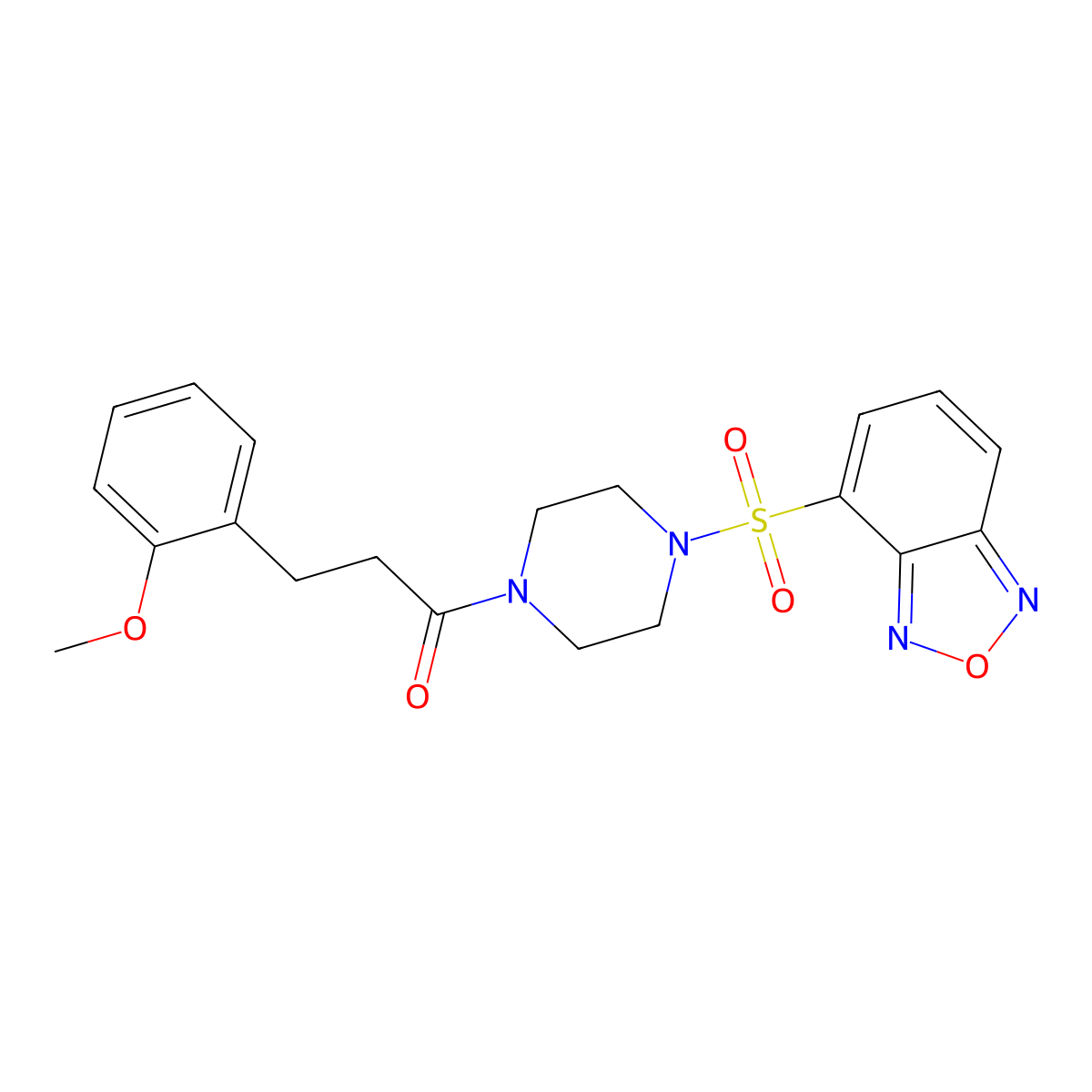 1-[4-(2,1,3-Benzoxadiazol-4-ylsulfonyl)piperazin-1-yl]-3-(2-methoxyphenyl)propan-1-one molecular structure, CAS 1010908-47-0