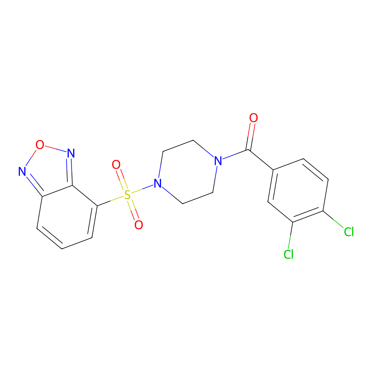[4-(2,1,3-Benzoxadiazol-4-ylsulfonyl)piperazin-1-yl](3,4-dichlorophenyl)methanone molecular structure, CAS 1010908-54-9